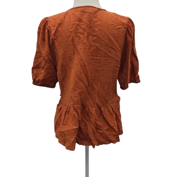 Laura Ashley Terracotta Ruffle Blouse - Picture 3 of 7